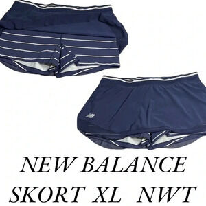 NEW BALANCE BLUE  WITH WHITE STRIPES NWT XL TOURNAMENT SKORT